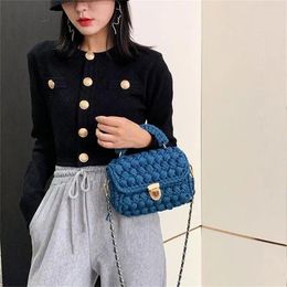 Taillentaschen 2024 Xia Hyunyas handgewebte und hausgemachte kleine duftende Handtasche Mode One Shoulder Oblique Straddle Damentasche
