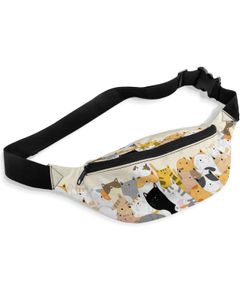 Heuptassen Dier Cartoon Kat voor Dames Man Reizen Schouder Crossbody Borst Waterdicht Heuptasje 230920