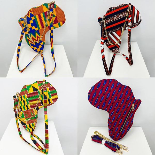 Bolsos de cintura Ankara Estilo africano de alta calidad Bolso de mapa de moda tradicional Material de impresión de cera de algodón inclinado para 230410