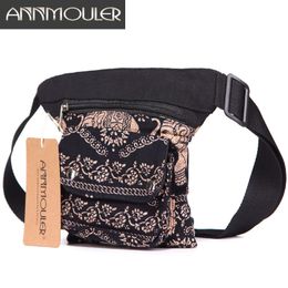 Taillezakken Annmouler Vintage Women Belt verstelbaar Fanny Pack Boemian Style Multipocket telefoonzak voor geschenken 221208