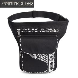 Sacs de taille Annmouler Vintage femmes taille sac Pack grande capacité Fanny Pack tissu Patchwork téléphone pochette poche filles réglable ceinture sac 230225