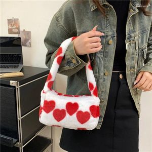 Sacs de taille automne hiver en peluche sac à poignée supérieure pour femmes épaule moelleuse fausse fourrure fourre-tout fourrure sous les bras femme sacs à main sac à main 2024