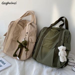 Taille Sacs À Dos Style Coréen Harajuku Multifonction Voyage Grande Capacité Sac À Dos Rétro Solide Étanche Sac Étudiants Preppy 230223