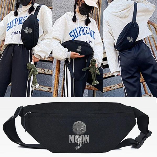 Bolsas de cintura bolsa adolescente deportes al aire libre correr ciclismo pecho moda luna impresión bolso hombro cinturón viaje teléfono unisex