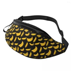 Bolsas de cintura Bolsa con estampado de plátano Fruta divertida Paquete de poliéster Mujer Viaje