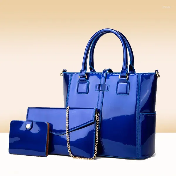 Sacs de taille Big Bag Trend Patent Cuir Femme Femme Hands Couvre trois pièces Mother Single Single épaule Diagonale