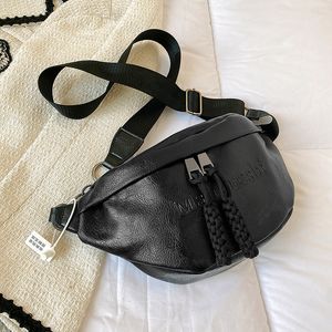 Taille Sacs Noir De Luxe Poitrine Sac Tendance En Cuir Pu Pour Les Femmes Grande Capacité Fanny Pack Casual Nylon Selle Sac À Main Sac 230713