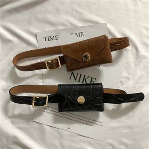 Taille Zakken Zwart Patroon Tas Vrouwen Ins Mode Pu Lederen Riem Mini Vierkante Vrouwelijke Designer Effen Kleur Munt Heuptasje 230713