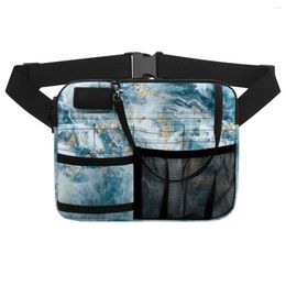 Marsupi Blu sfumato modello mare Sala operatoria Cartella Strumenti di archiviazione Marsupio Multi tasche Cerniere Borsa a tracolla