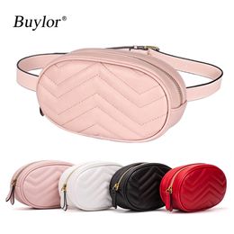 Riñoneras Buylor Pack para mujer Fanny Designer Belt Fashion Chest Girls Cute Easy Phone Pocket PU Leather Bumbag 221208