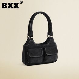 Taillezakken BXX denim canvas tas voor vrouwen mode minderheid ontwerp hoogwaardige casual onderarm schoudertrend vrouw 8p0272 230520