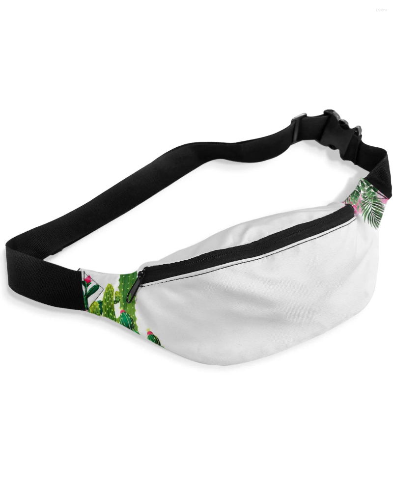 Bel Çantaları Kaktüs Tropikal Çiçek Yaprakları Paketler Omuz Çantası Unisex Messenger Kırış Moda Fanny Pack Kadınlar için