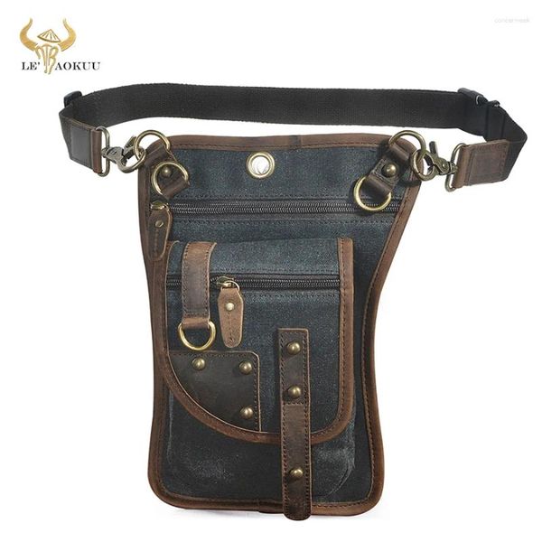 Bolsas de cintura lienzo diseño de cuero de vaca real pequeño bolso de hombro cinturón de viaje ranura