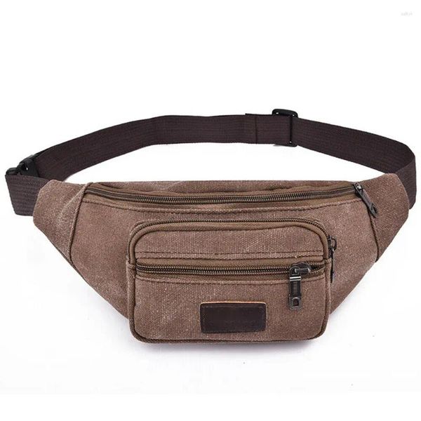 Bolsas de cintura Bolsa de lona casual Unisex Teléfono móvil funcional Hombres y mujeres Cinturón conveniente Banana Fanny Pack