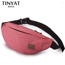 Bolsas de cintura hombres casuales Fanny Bag Women Shoulder Pack Pouch Travel Hip Bum Canvas Belt Fit 6.22 pulgadas Teléfono T201 Rojo