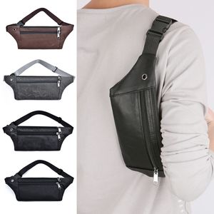 Sacs de taille Casual PU Cuir Hommes Argent Téléphone Pack Vintage Ceinture Noire Petit Voyage Hanche Bum Pour Homme 221124