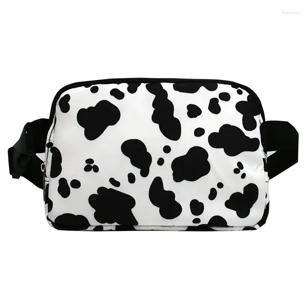 Bolsas de cintura Estampado de vaca Fanny Pack para hombres Mujeres Cinturón ajustable Bolsa Casual Viaje Fiesta Festival Senderismo Correr Ciclismo