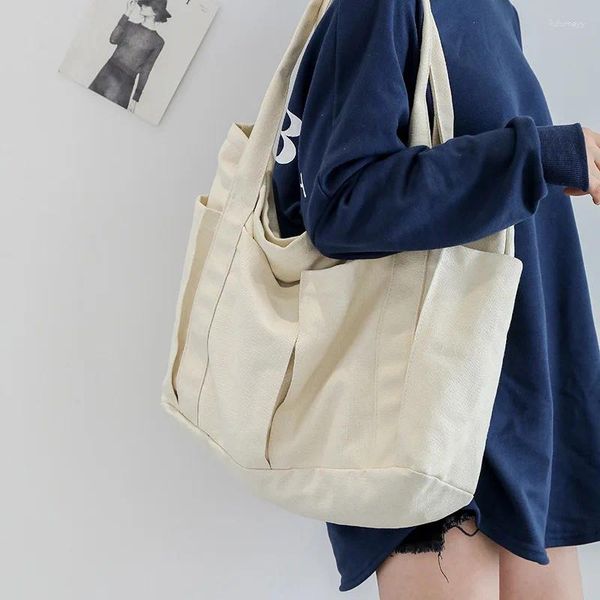 Sacs de taille Sac fourre-tout transfrontalier Sac à bandoulière en toile pour femmes 2024 Style japonais Sac à main à bandoulière de grande capacité