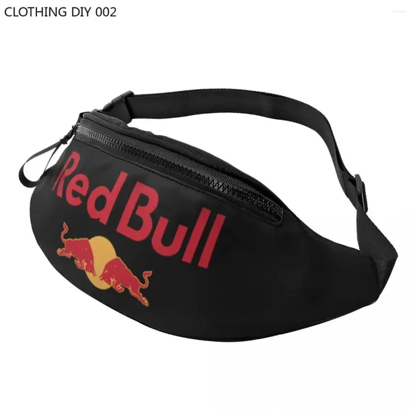 Bolsas de cintura Personalizadas Red Double-Bull Fanny Pack para hombres Mujeres Moda Crossbody Bolsa Viaje Teléfono Bolsa de dinero