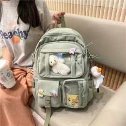 Bolsas de cintura Mujeres lindas Mochila de gran capacidad Impermeable Nylon Mochila femenina College Lady Laptop Mochilas Kawaii Girl Travel Book 230223