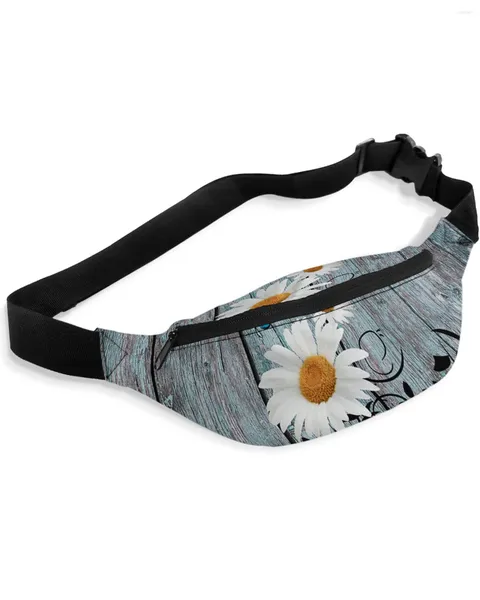 Sacs de taille Daisy Rétro Grain de Bois Sac Papillon Femmes Hommes Ceinture Grande Capacité Pack Unisexe Bandoulière Poitrine