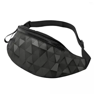 Sacs de taille Foncé High Tech Triangles Fanny Pack Hommes Femmes Personnalisé Abstrait Géométrique Sac À Bandoulière Pour Voyager Téléphone Pochette D'argent