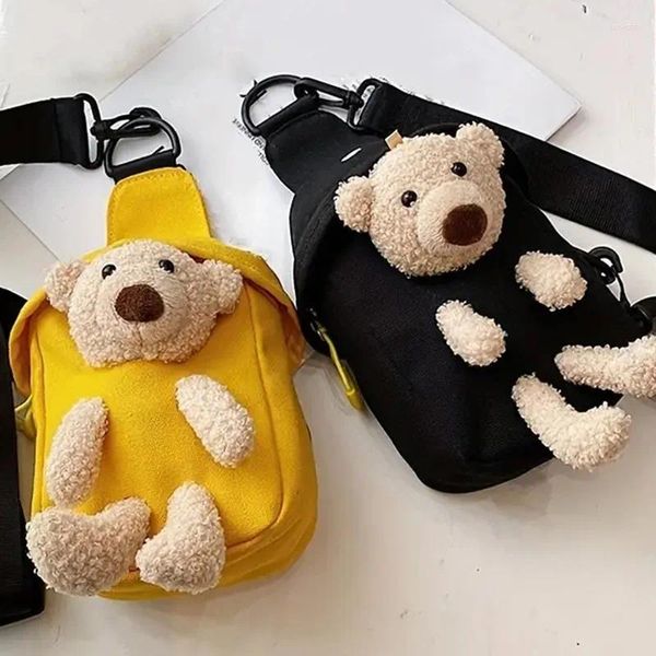 Sacs de taille Designer Bear Sac Femmes Filles Mignon 3D Poupée Toile Bandoulière Petit Voyage Épaule Téléphone Couple Quotidien Mode