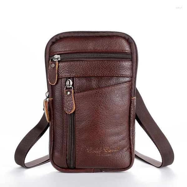 Bolsas de cintura Diseñador Bolso de hombro Cuero Pequeña Bolsa Pecho Cinturón Genuino 2024 Paquetes de teléfono Hombre Crossbody