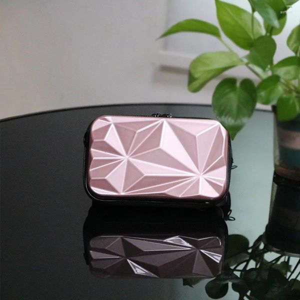 Bolsas de cintura Bolsa de maquillaje portátil de diamantes para mujeres Caja de almacenamiento de equipaje de alojamiento de viajes de gran capacidad de alta capacidad