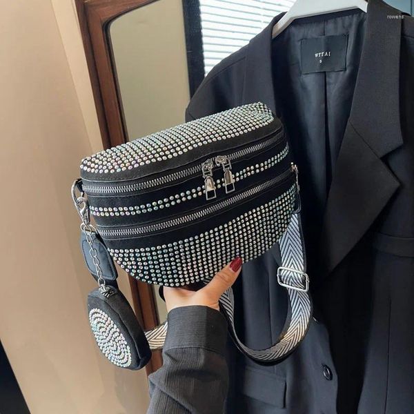 Bolsas de cintura Bolsa de diamantes para mujeres Cinturón de lujo Pecho Diseñador de moda Hombro Crossbody Fanny Packs