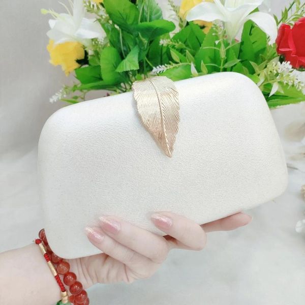 Bolsos de cintura Bolso de noche para mujer Bolso de mano de boda Bolso cruzado formal (blanco) Maletín de cuero de plena flor