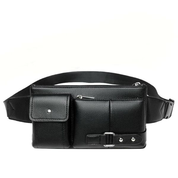 Sacs de taille Fanny Pack noir étanche, sac de ceinture d'argent pour hommes, portefeuille de voyage pour adolescents, Sports de plein air 225G