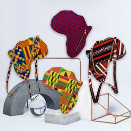 Heuptassen Mode Tas Vrouw Geneigd Afrikaanse Kaart Hoge Kwaliteit Ankara Traditionele Print Katoen Wax Materiaal Dame 230823