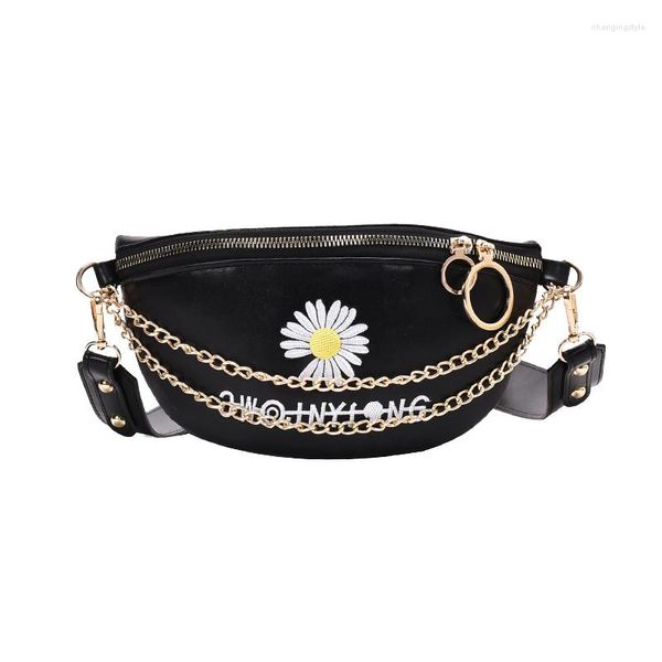 Bolsos de cintura Bolso de mujer de diseñador de moda Little Daisy PU Cadena de cuero Sum Per Band Fanny Pack Bananka Satchel Belly Belt