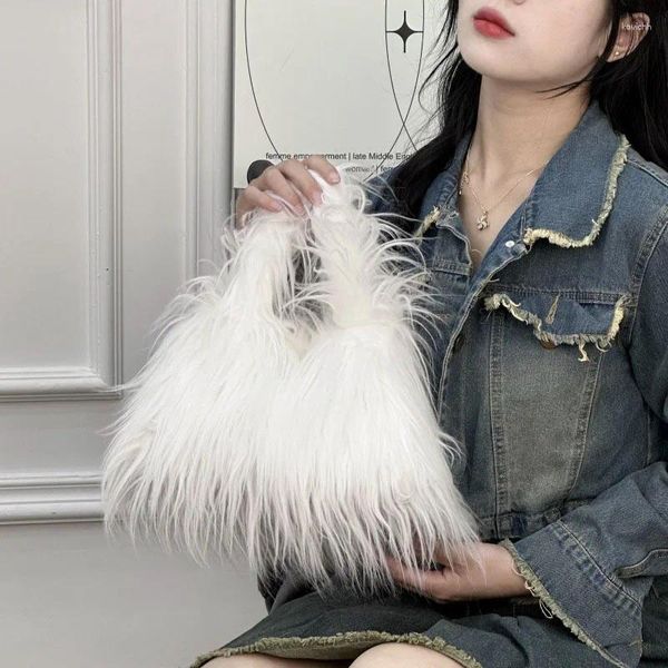 Sacs de taille mode européenne et américaine Imitation fourrure peluche sac à main pour femme Y2K doux Cool édition coréenne sac à bandoulière tendance