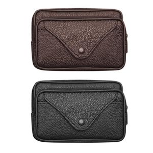 Taillezakken Fashion Men Pu Leather Fanny Belt Bag Mobile Phone Pocket Bum Pouch visitekaarthouder Holder