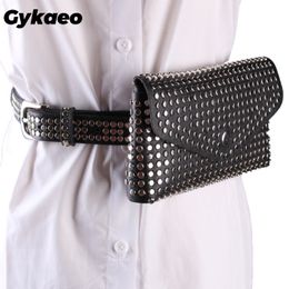 Sacs de taille Mode Rivet Designer de luxe Fanny Pack Petites femmes Pochette de téléphone Punk Ceinture Dames Fête Bourse Soirée Embrayages 230220