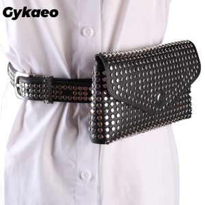 Taille Tassen Fashion Rivet Luxe ontwerper Fanny Pack Small Women Telefoon Pouch Punk Belt Ladies Party Turne Evening Day Clutches 230220