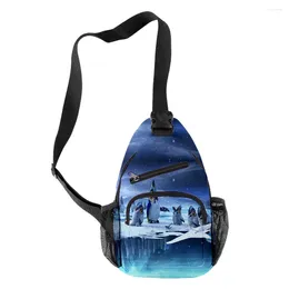 Sacs de taille mode subnautica en dessous de zéro poitrine crossbody coffre oxford imperméable garçons / filles sports voyage 3d imprimé épaule