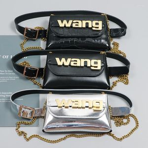 Taille Zakken Mode Vrouwen Mini Fanny Packs Pu Lederen Riem Telefoon Portemonnee Tas Alligator Patroon Zilver Vrouwelijke Ketting Schouder 2023