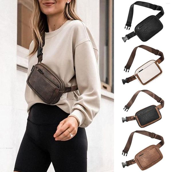 Bolsas de cintura Bolsa de cinturón femenina para mujeres Mini en todas partes Crossbody Correa ajustable Vegan Cuero Fanny