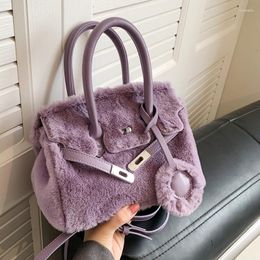 Sacs de taille Foufurieux kaki fausse fourrure sac femme hiver doux mode épissage femmes sac à main messager sacs à bandoulière