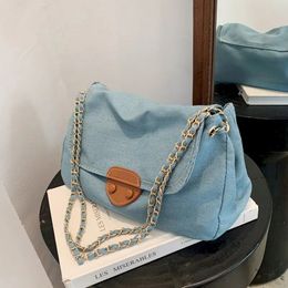 Sacs de taille Foufurieux Vintage bleu Denim femmes épaule Designer marque sacs à main chaînes de luxe jean messager sac fourre-tout femme sac à main 231019