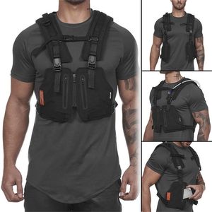 Taille Sacs Fonction Militaire Tactique Poitrine sac Gilet En Plein Air Hip hop Sport Fitness Hommes De Protection Réfléchissant Top Cyclisme Pêche 220901