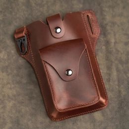 Taille Taschen Echtes Leder Herren Tasche Mode Telefon Multifunktionale Retro-Stil Schlüssel Brieftasche Sport für 65 in 231027