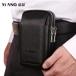 Bolsas de cintura Cuero genuino Diseñador de los hombres Cinturón Casual Hip Bum Fanny Pack Hombres CellMobile Teléfono Dinero Bolsillo Monedero Bolsa Negocios 231027