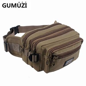 Heuptassen Hoge Kwaliteit Canvas Taille Verpakking voor Mannen Messenger Bag Draagbare Telefoon Portemonnee Vintage Mannelijke Riem Reizen Bolso Hombre 230825