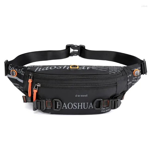 Bolsas de cintura de alta calidad Nylon Fanny Pack Sling Chest Bum Bag para hombres Impermeable Multiusos Viaje Masculino Cinturón de cadera Correr