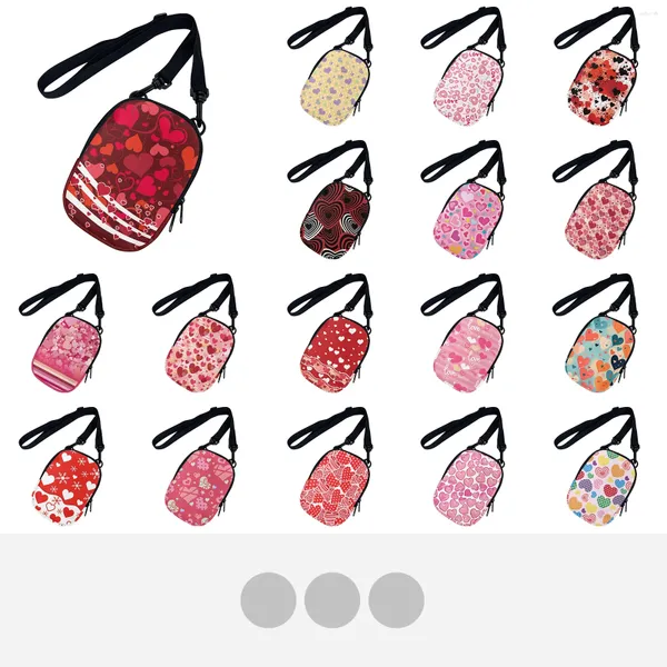 Sacs de taille Petit sac à bandoulière unisexe de haute qualité Motif coeur Tissu en polyester doux et confortable Ajustement pour offrir un cadeau d'anniversaire à votre petite amie