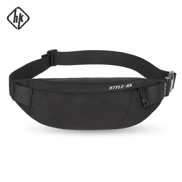 Sacs de taille Hk Fanny Pack Noir Étanche Argent Ceinture Sac Hommes Bourse Adolescent Voyage Portefeuille Mâle Étui À Cigarettes pour Téléphone 231027